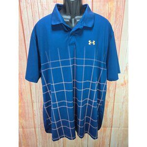 Under Armour Mens Performance Polo XXL Blue Loose Fit